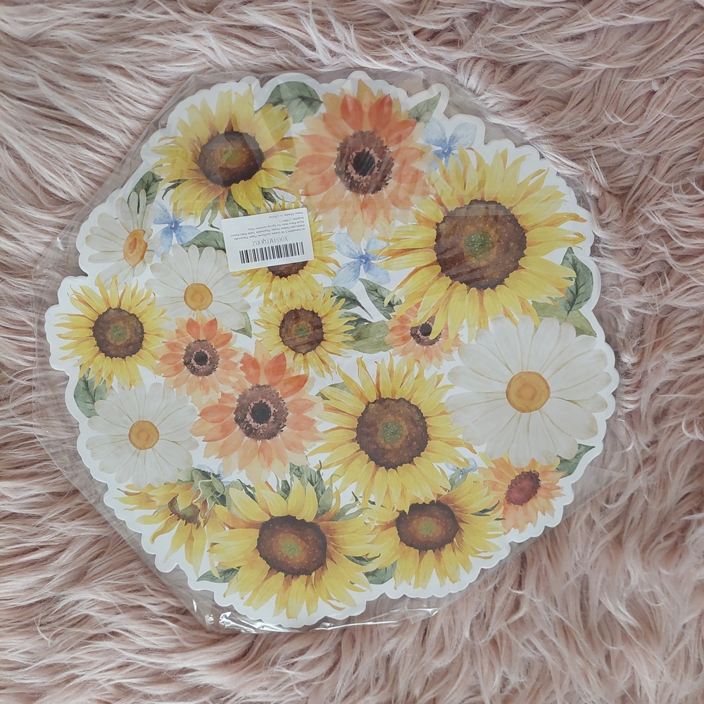 ☆Floral Sunflower and Daisy Paper Placemats (50 Sheets) Table Decor